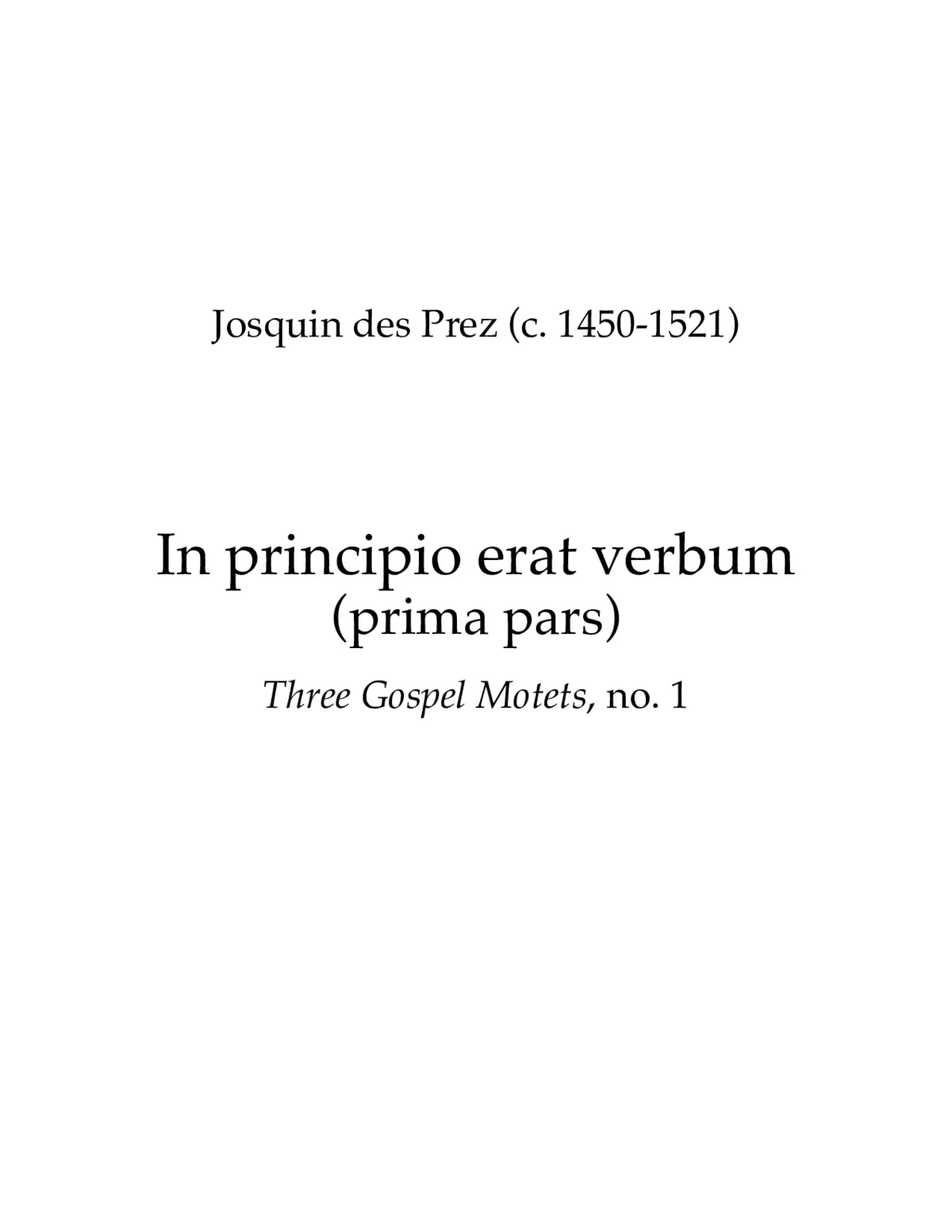 In principio erat verbum - Page 1