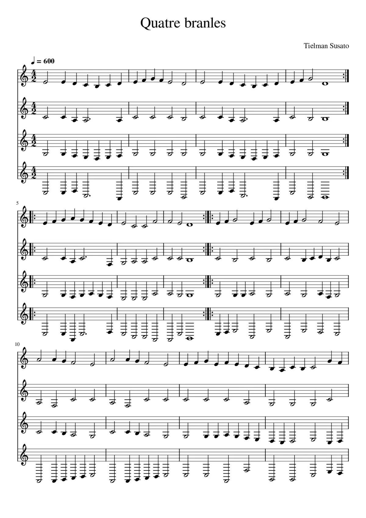 Quatre branles - Page 1