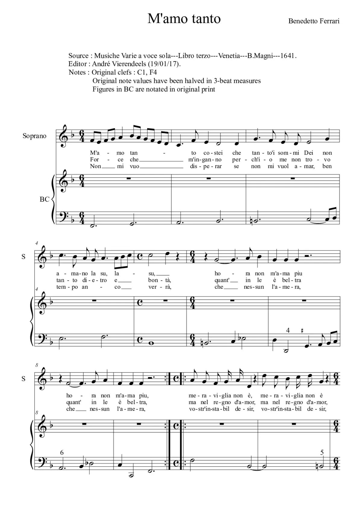 M'amo tanto costei - Page 1