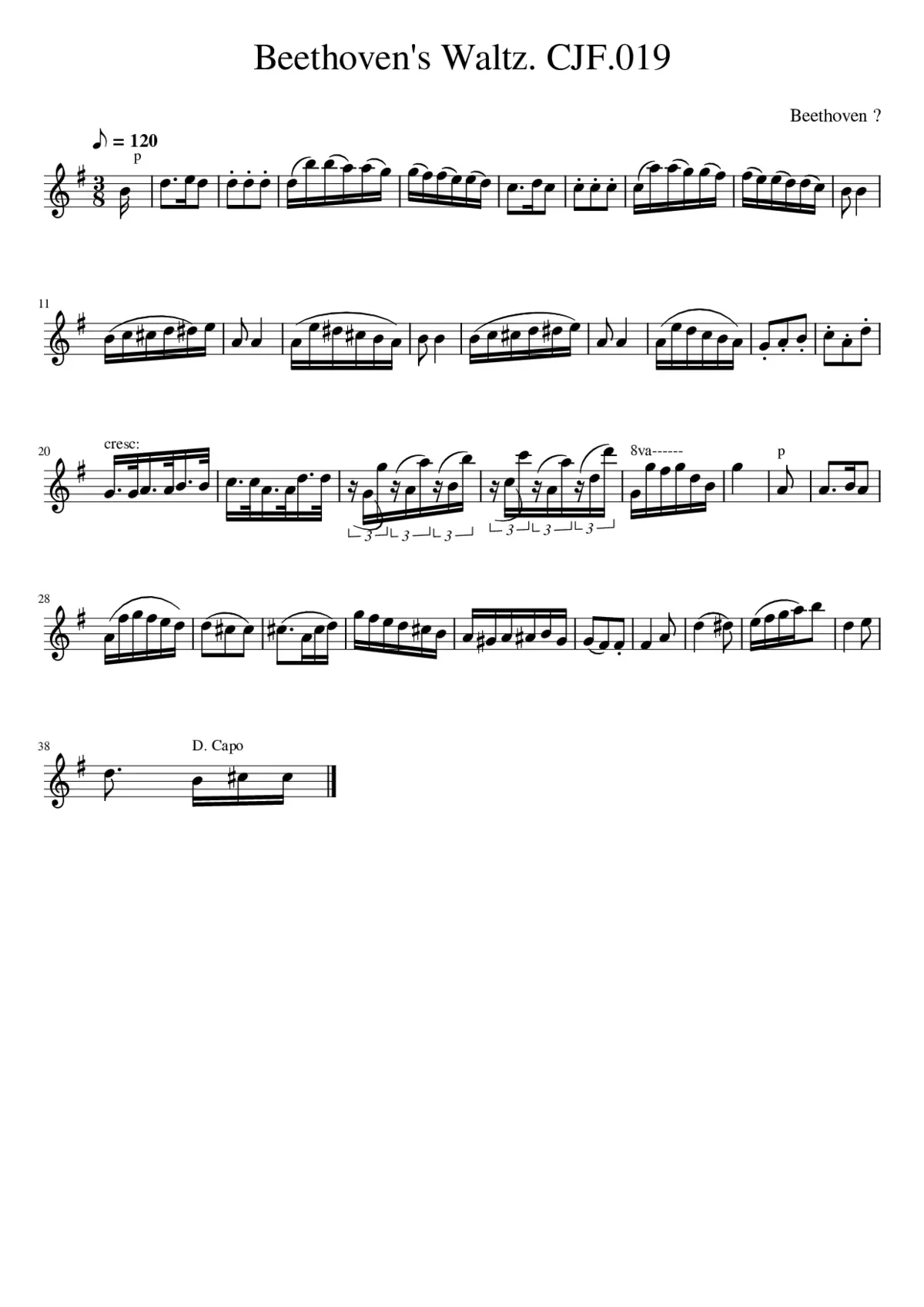 Beethoven's Waltz. CJF.019 - Page 1