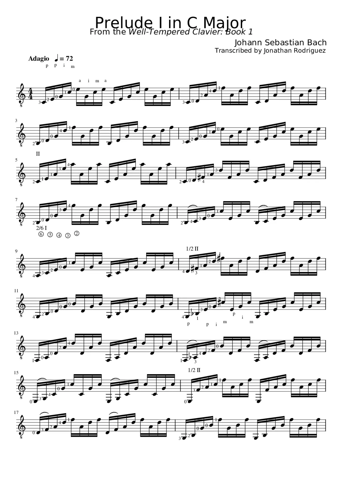 Prelude and Fugue in C major BWV 846 - Page 1