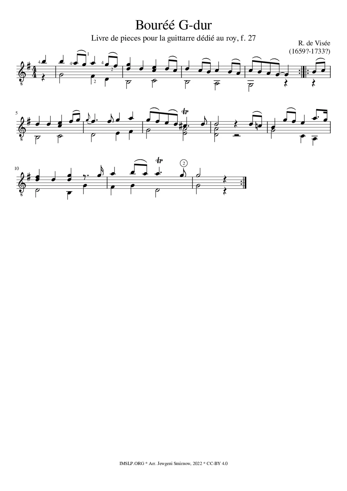 Bouréé in G major - Page 1