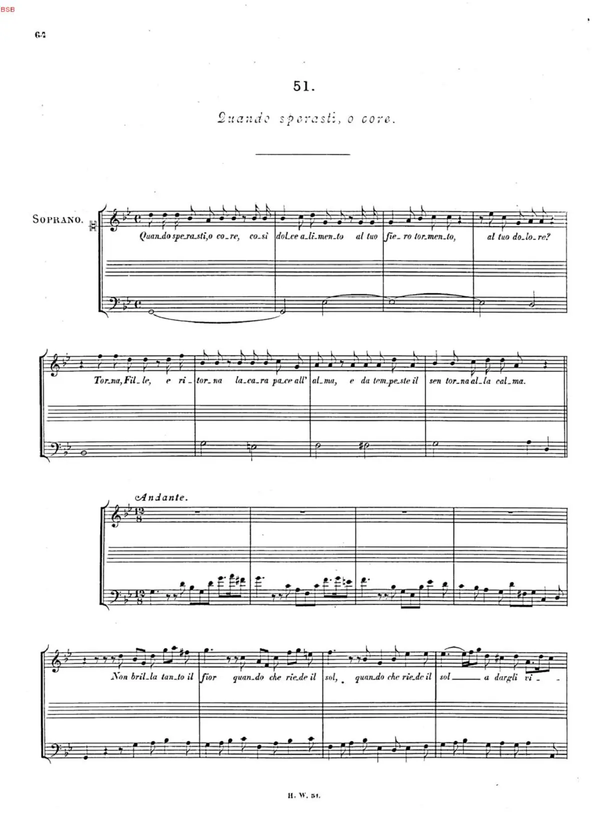 Quando sperasti, o core, HWV 153 - Page 1