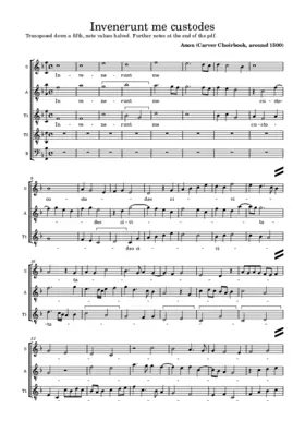 Invenerunt me custodes (Anonymous (Carver Choirbook))