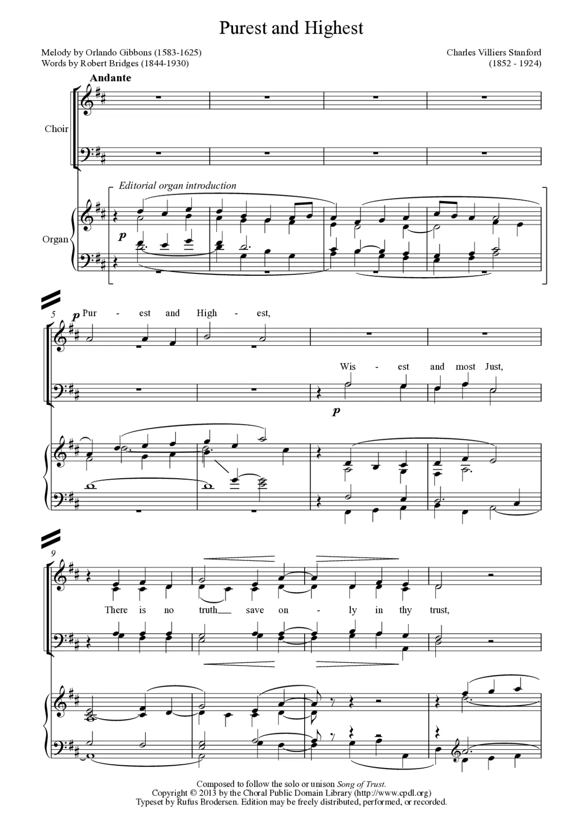 Hymn (after a Song of Trust) - Purest and Highest - Page 1