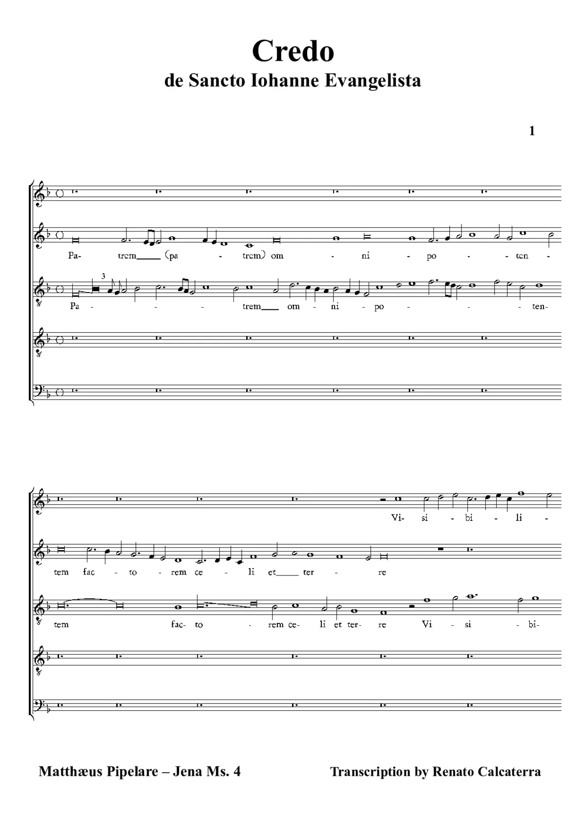Credo de Sancto Iohanne Evangelista - Page 1