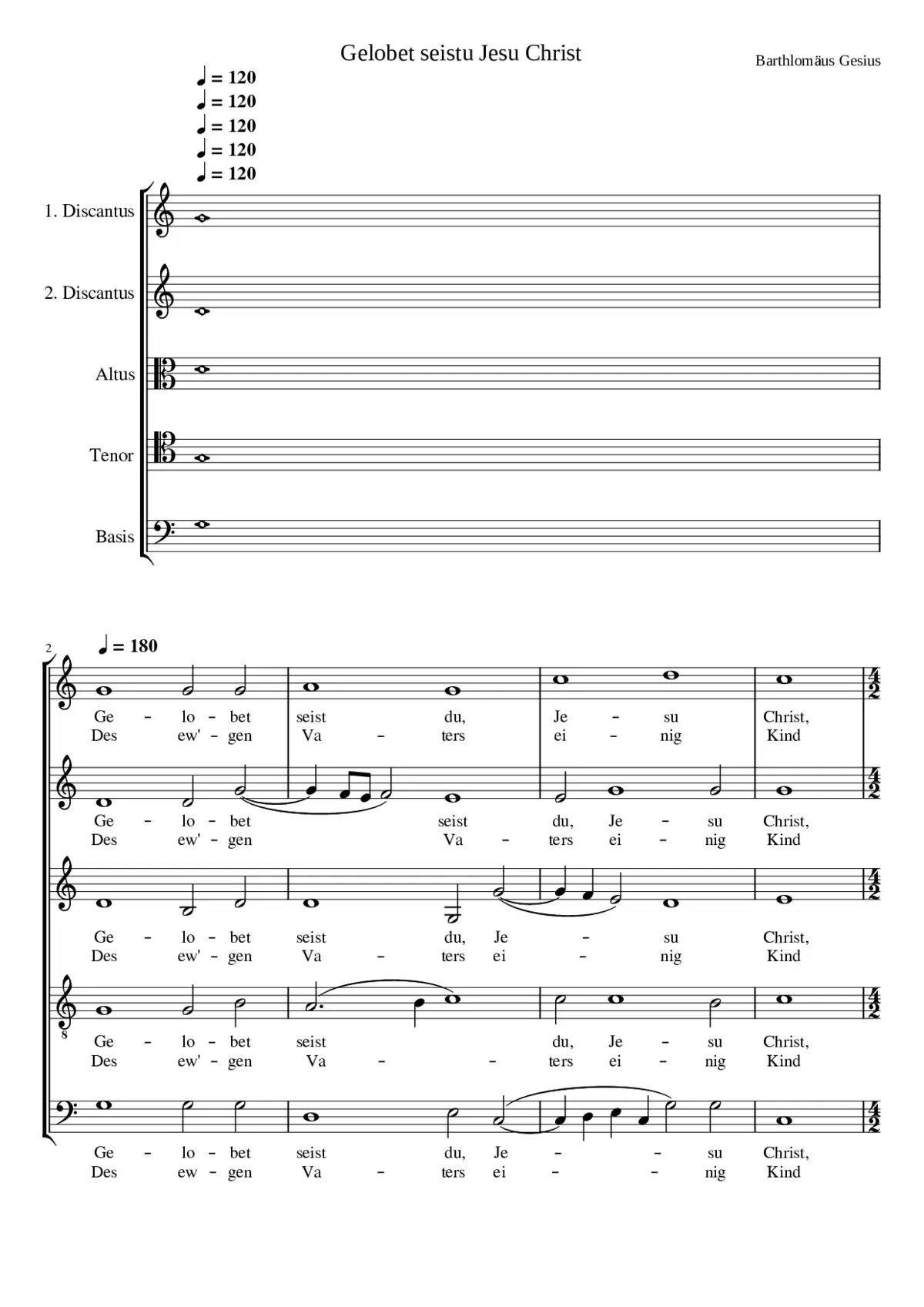 Gelobet seistu Jesu Christ - Page 1