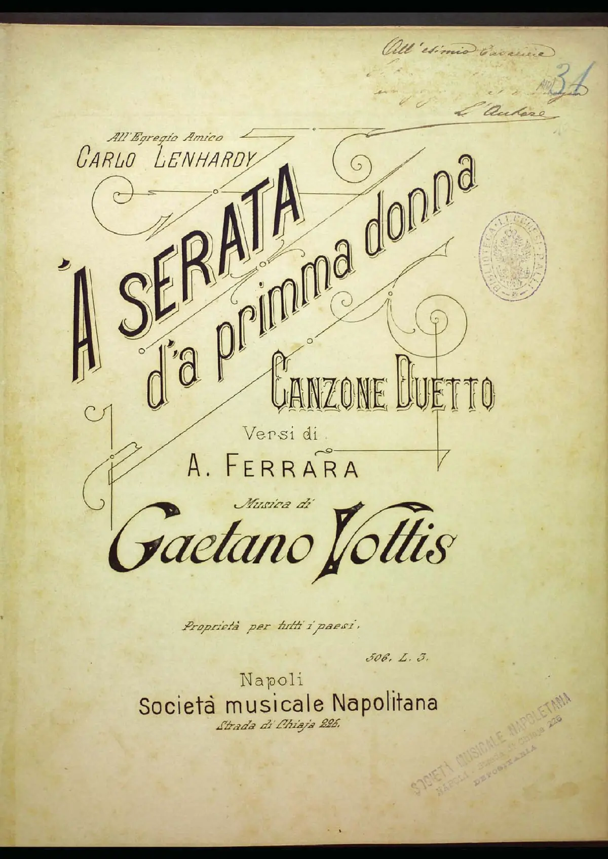 'A serata d"a primma donna - Page 1