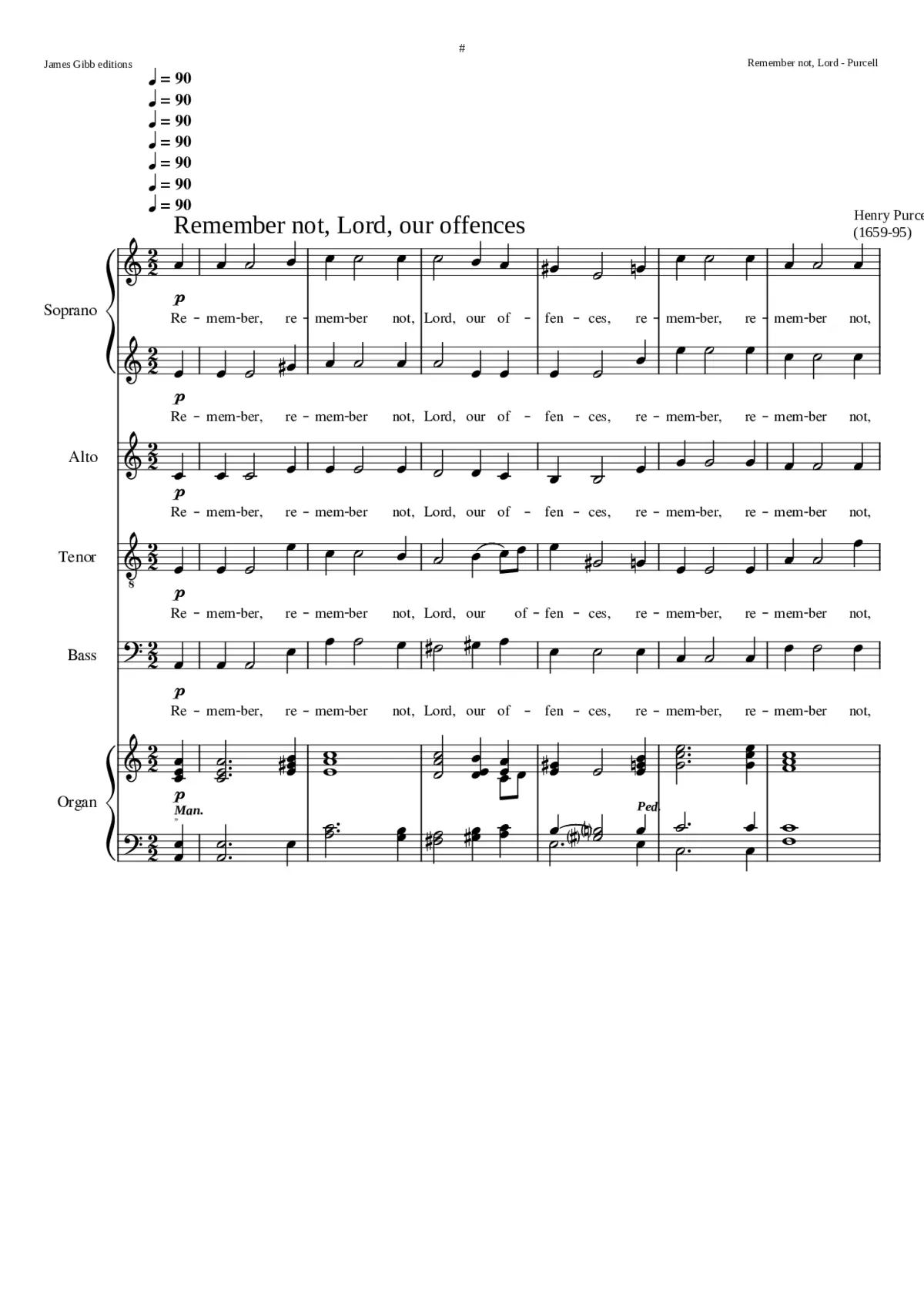 Remember not Lord our offences (Z.50) - Page 1