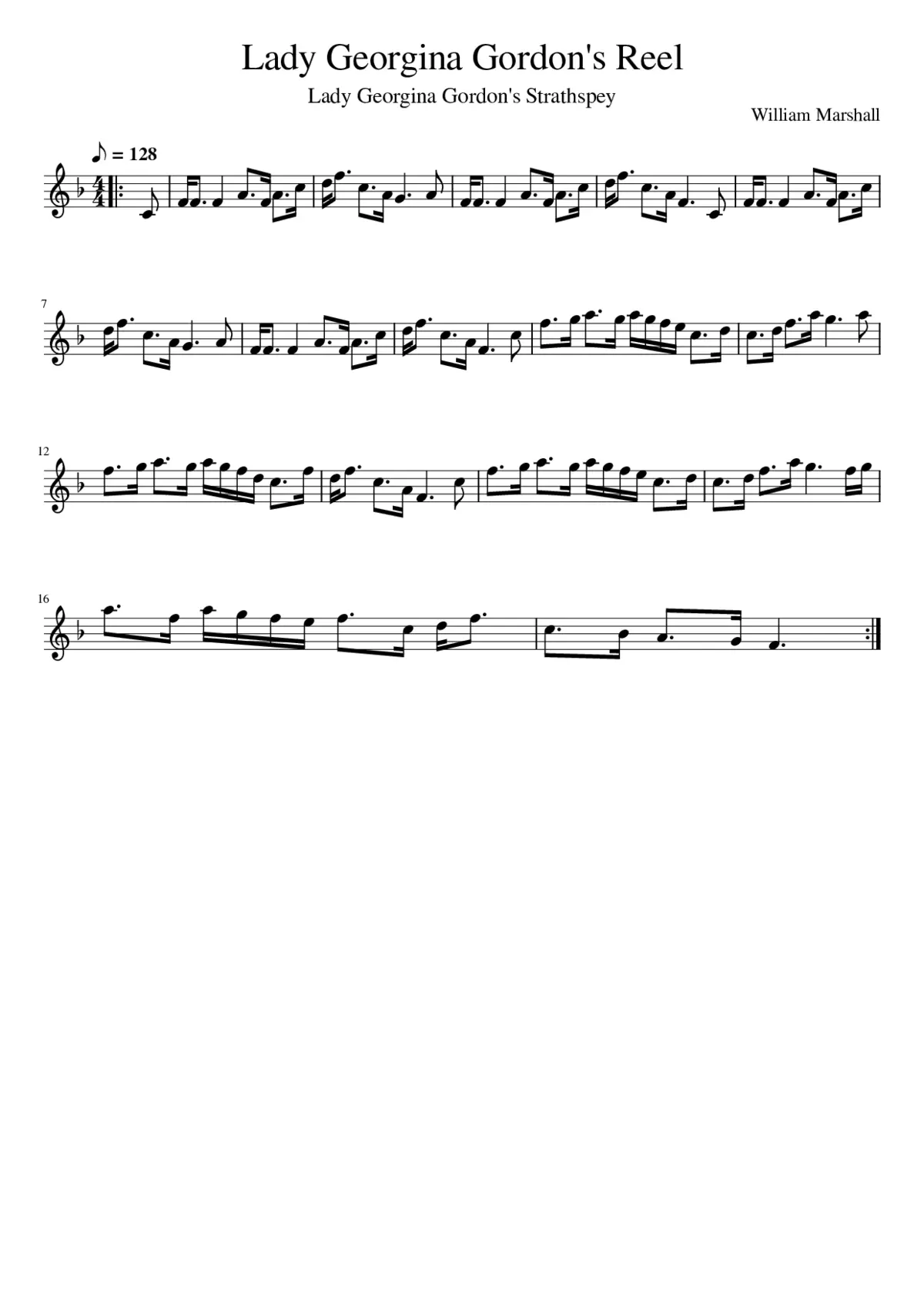 Lady Georgina Gordon's Reel - Page 1