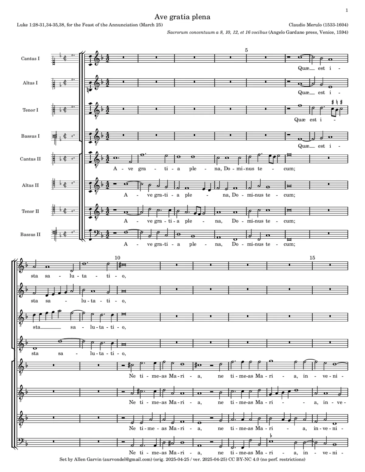 Ave gratia plena a 8 - Page 1