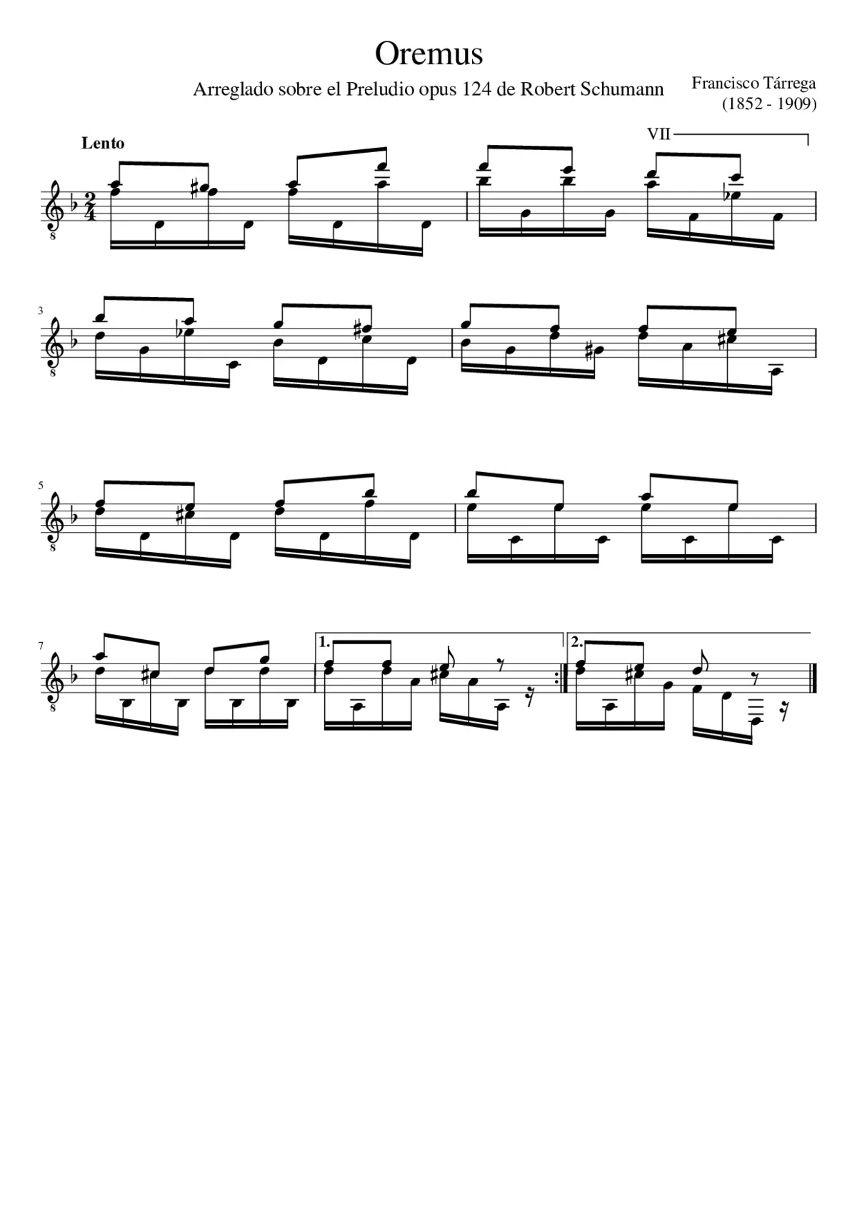 Francisco Tárrega - Oremus - Page 1