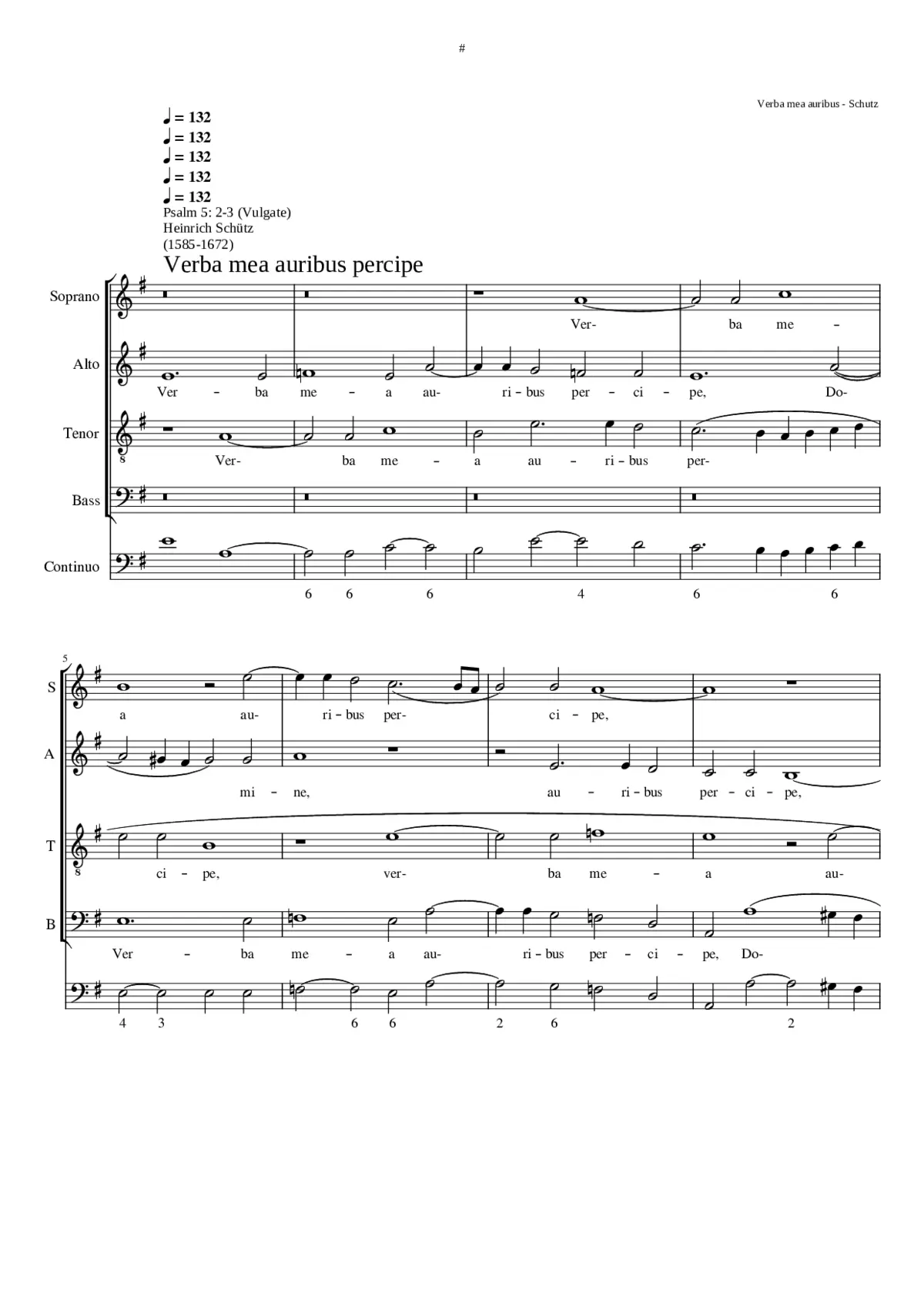 Verba mea auribus percipe Domine SWV 61 - Page 1