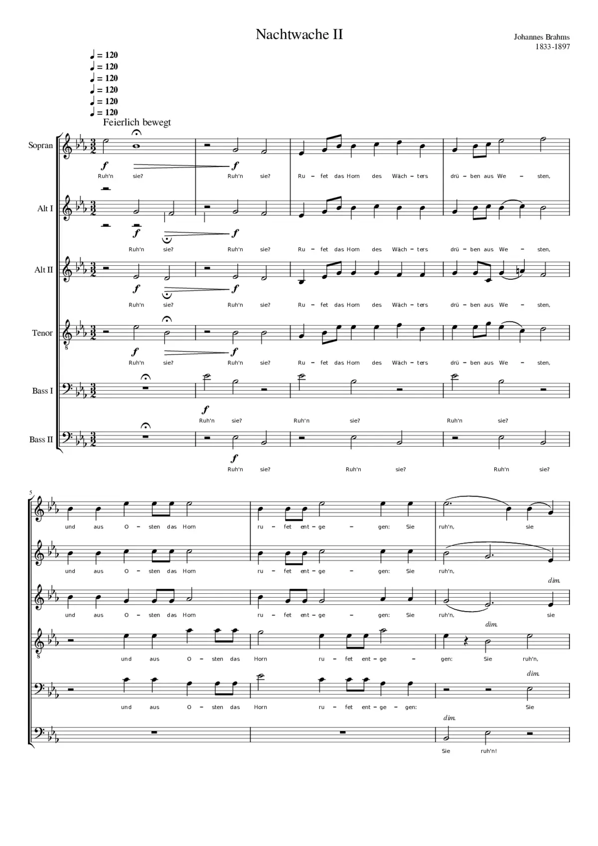 5 Songs Op.104 - Page 1