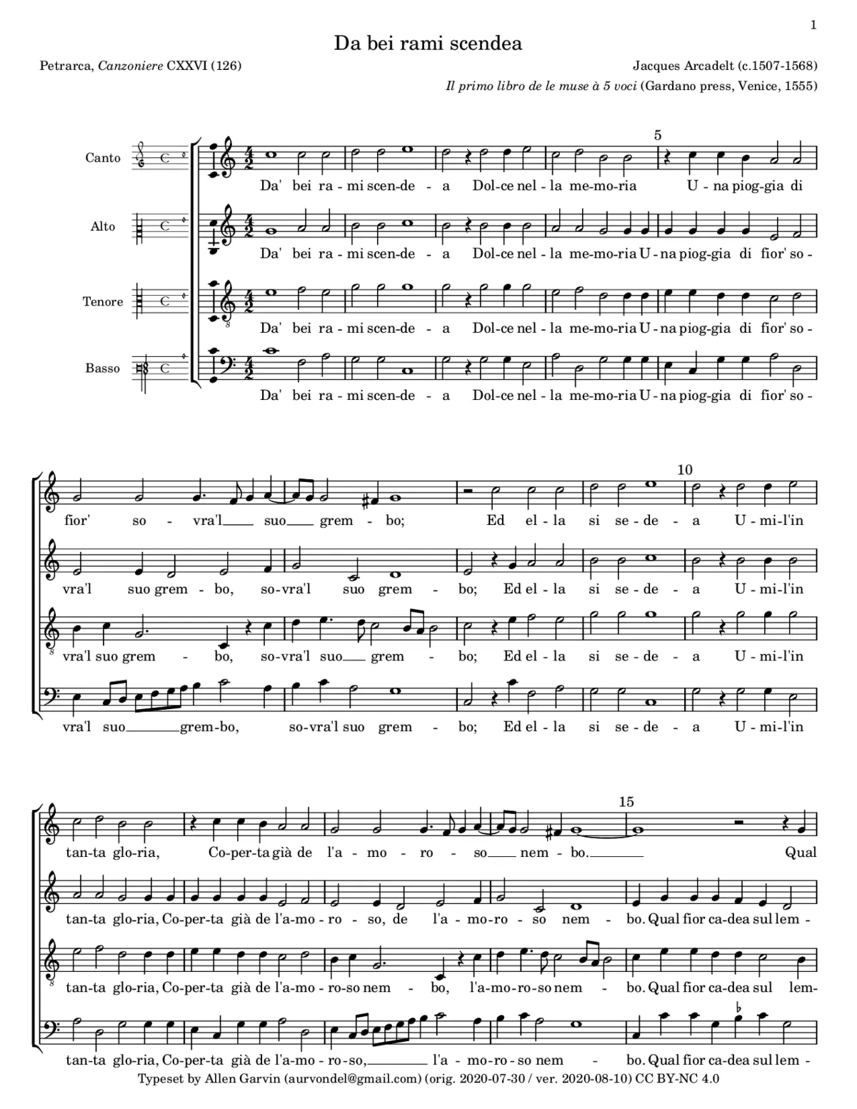 Da bei rami scendea - Page 1
