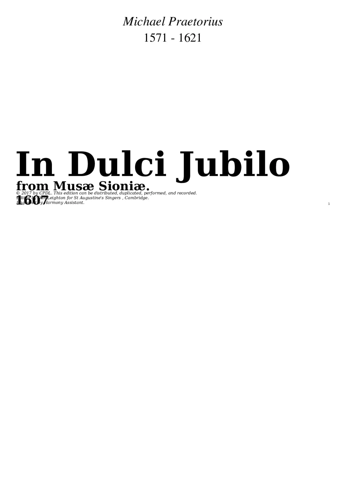 In dulci jubilo à 8 - Page 1