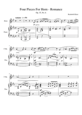 Four Pieces for Horn and Piano Op. 35