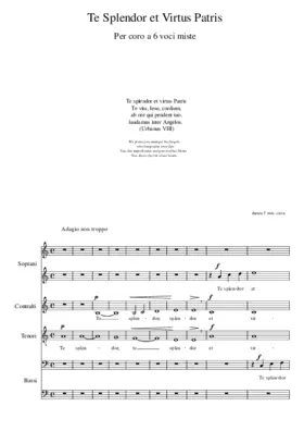 Te splendor et virtus Patris