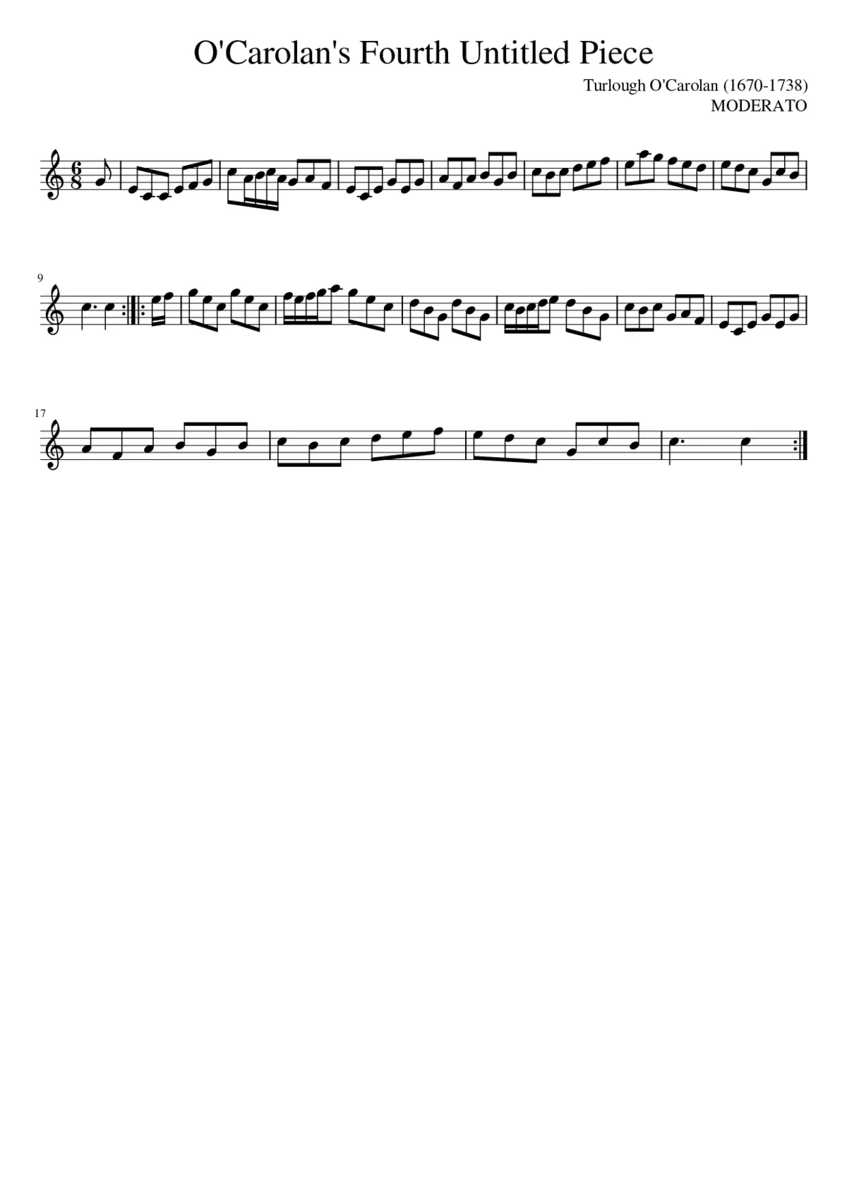 O'Carolan's Fourth Untitled Piece - Page 1