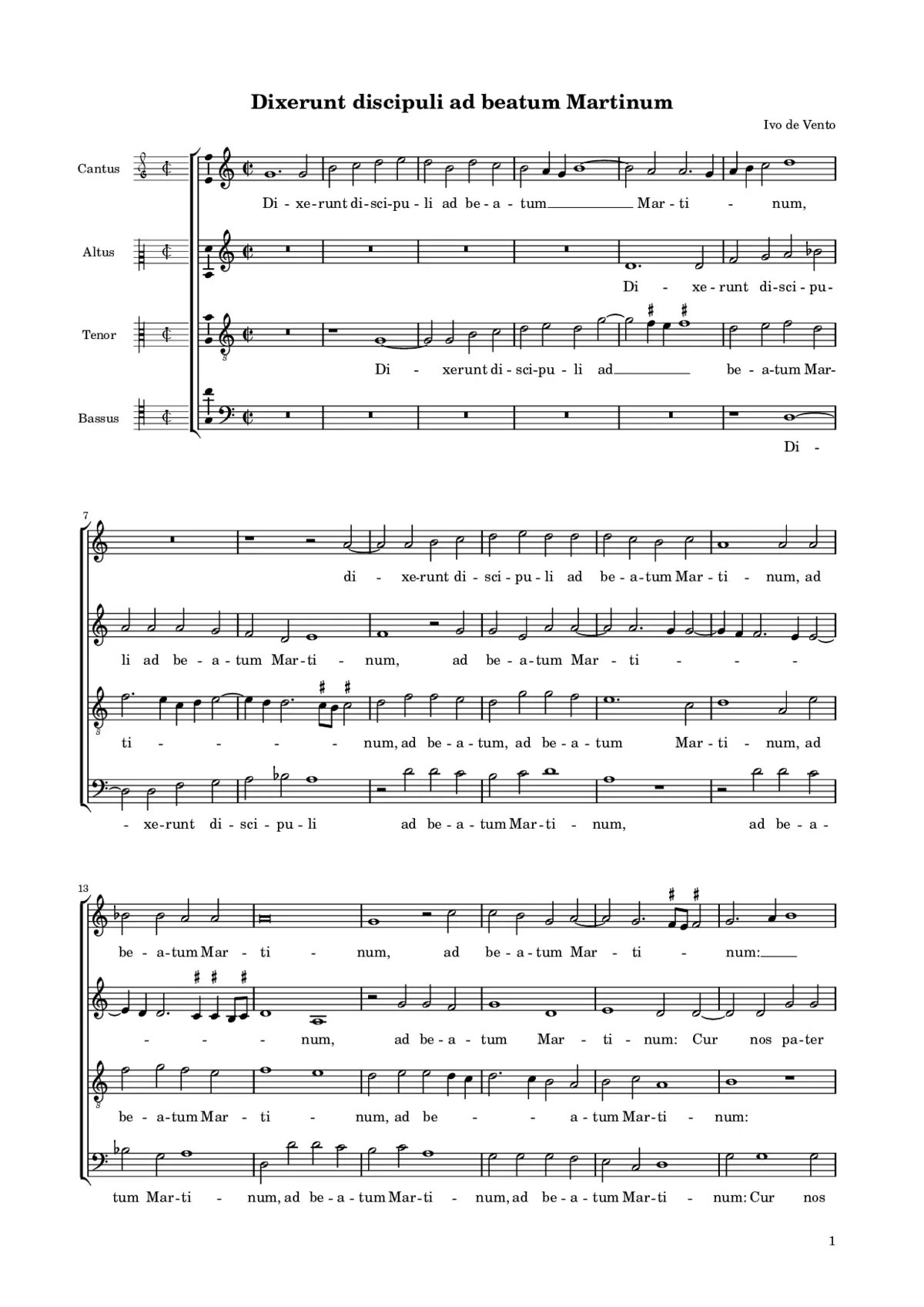 Dixerunt discipuli ad beatum Martinum - Page 1