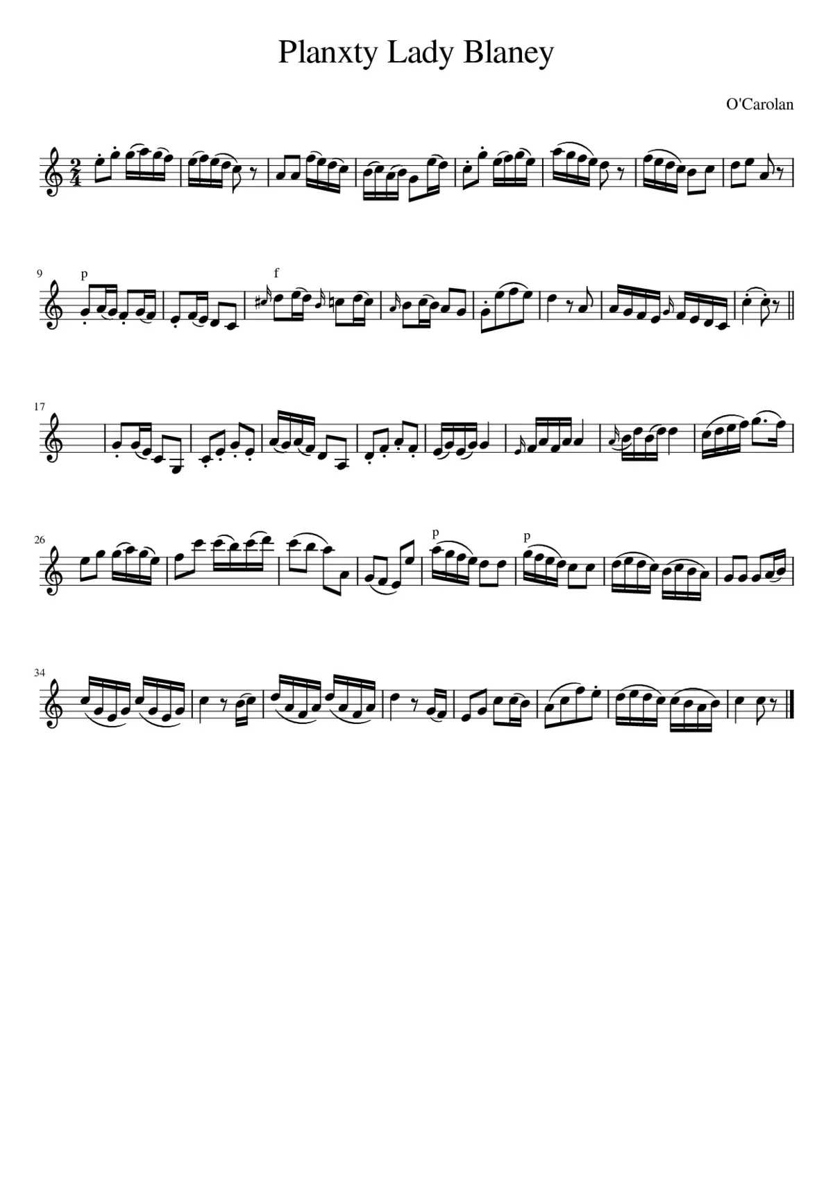 Planxty Lady Blaney - Page 1