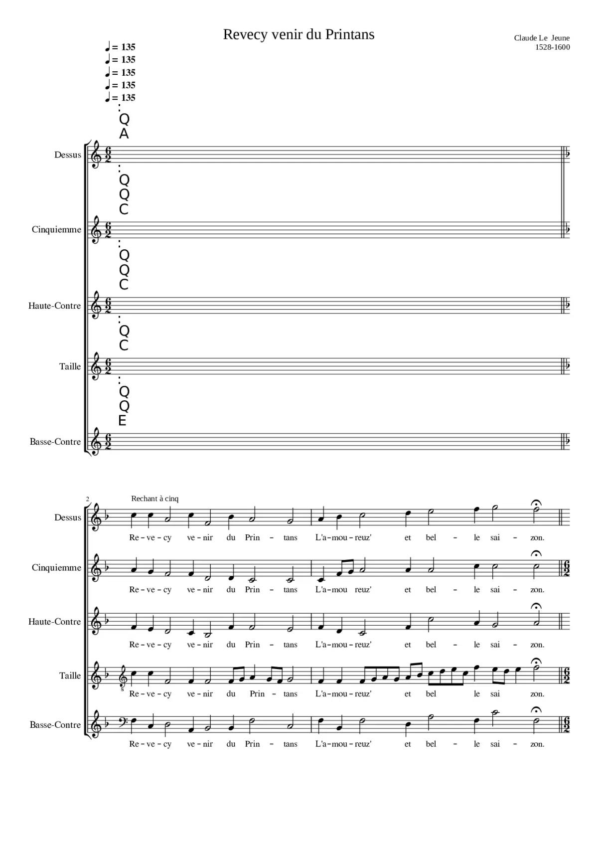 Revecy venir du Printans (also: Revoicy venir du printemps) - Page 1