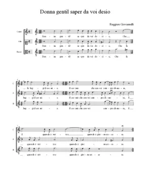 Donna gentil saper da voi desio