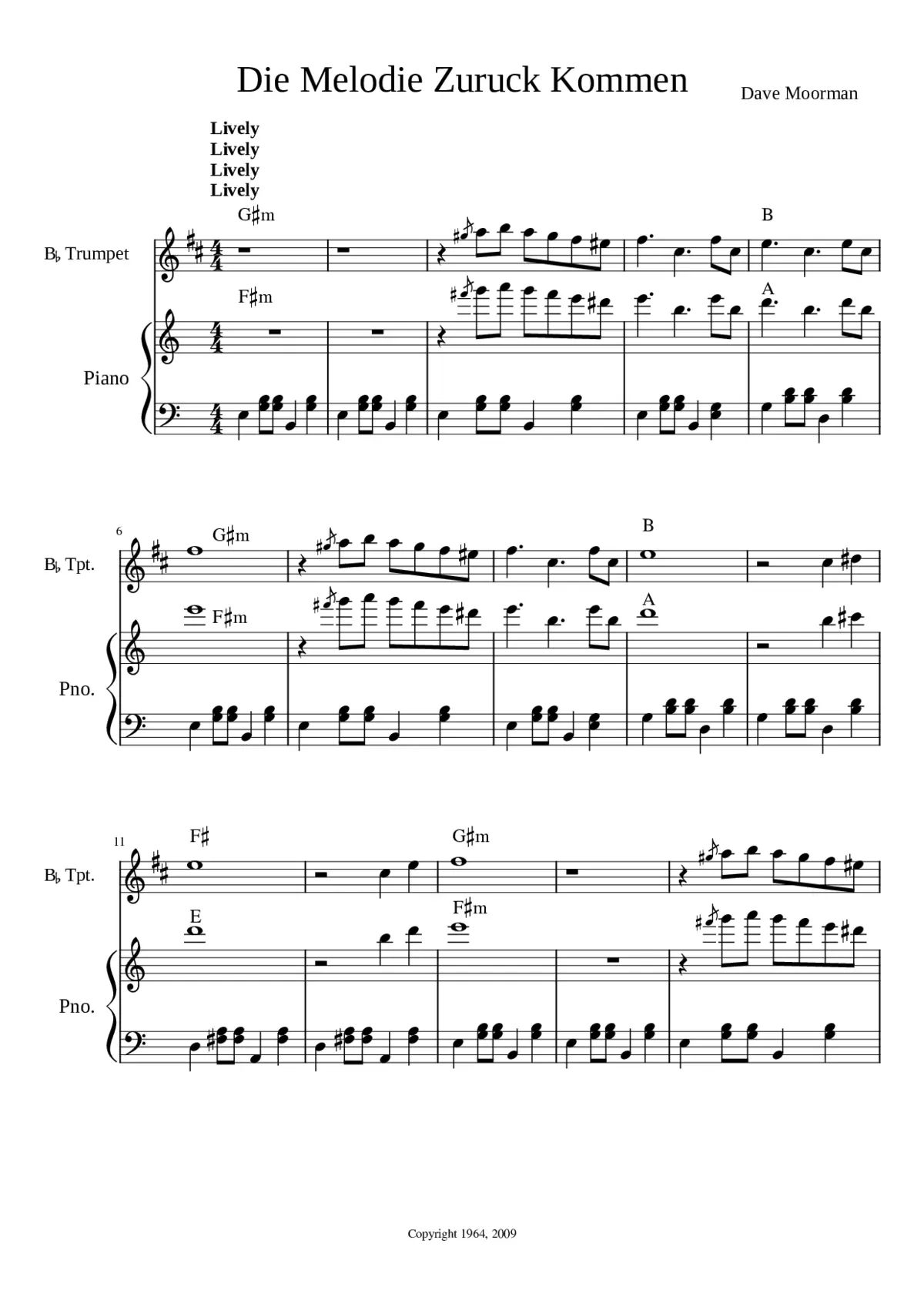 Die Melodie Zuruck Kommen - Page 1