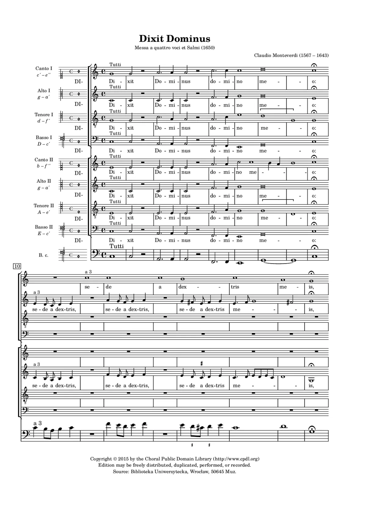 Dixit Dominus I (1650) - Page 1