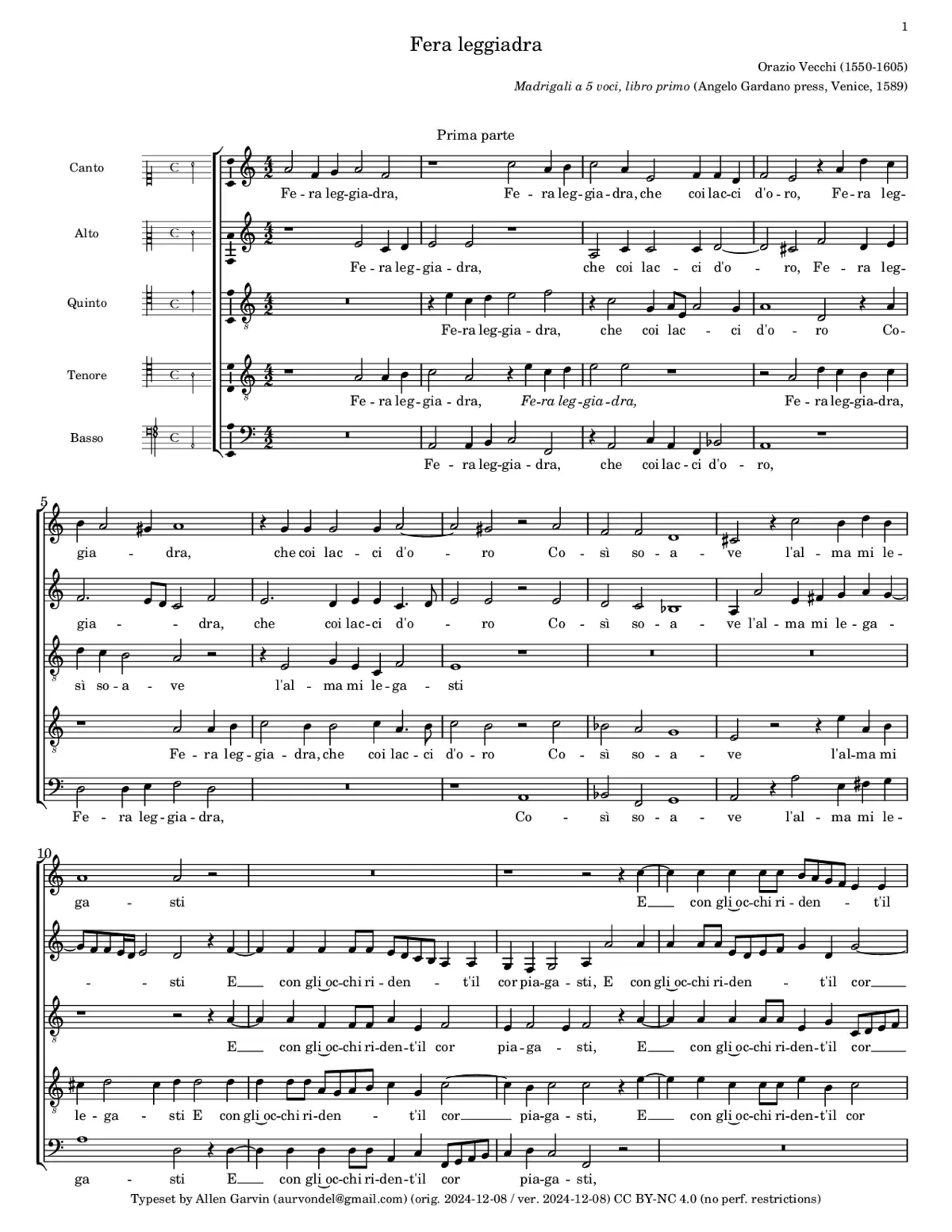 Fera leggiadra - Page 1