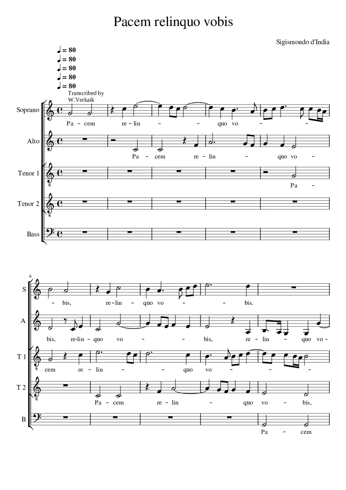 Pacem relinquo vobis - Prima pars - Page 1