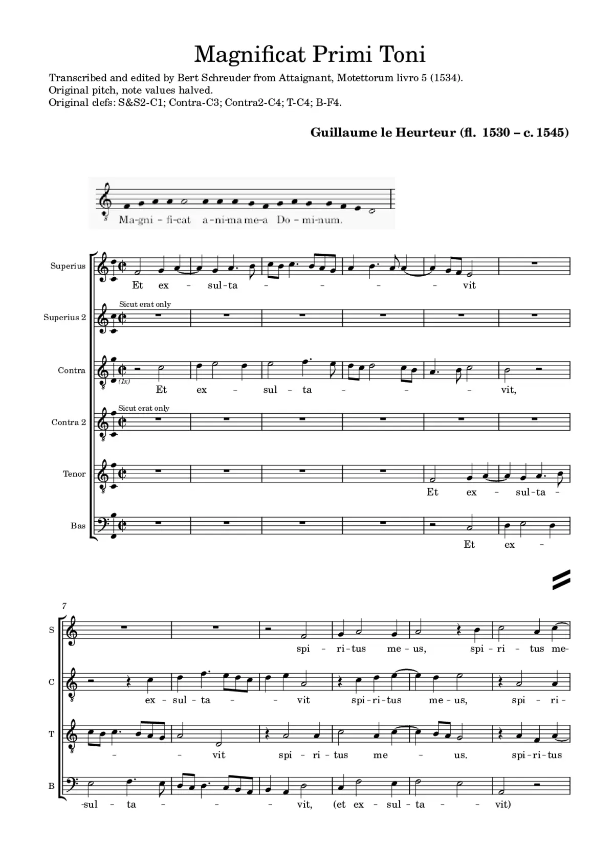 Magnificat Primi Toni - Page 1