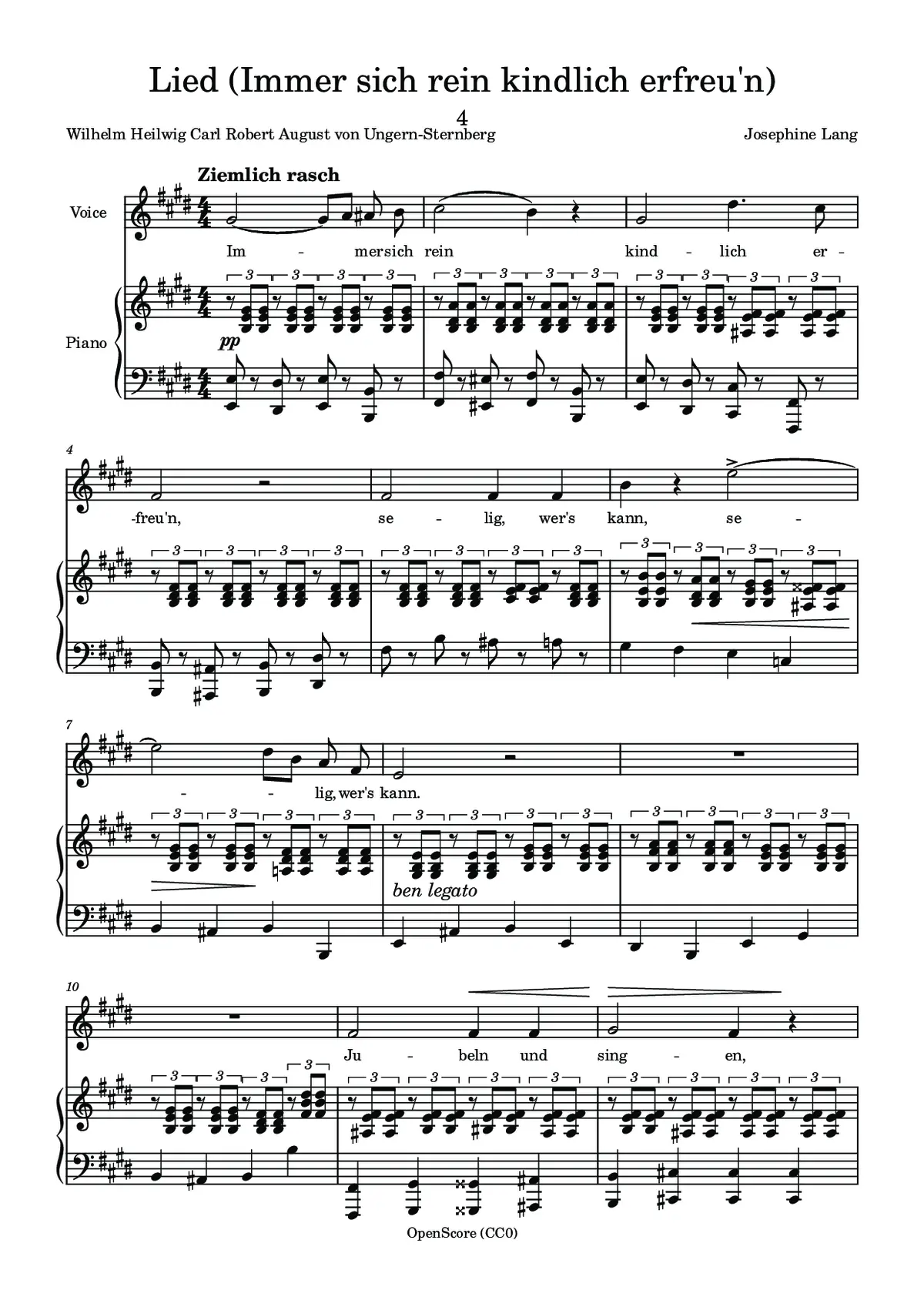 Lied (Immer sich rein kindlich erfreu’n) - Page 1