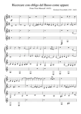 Ricercare con obligo del Basso come appare