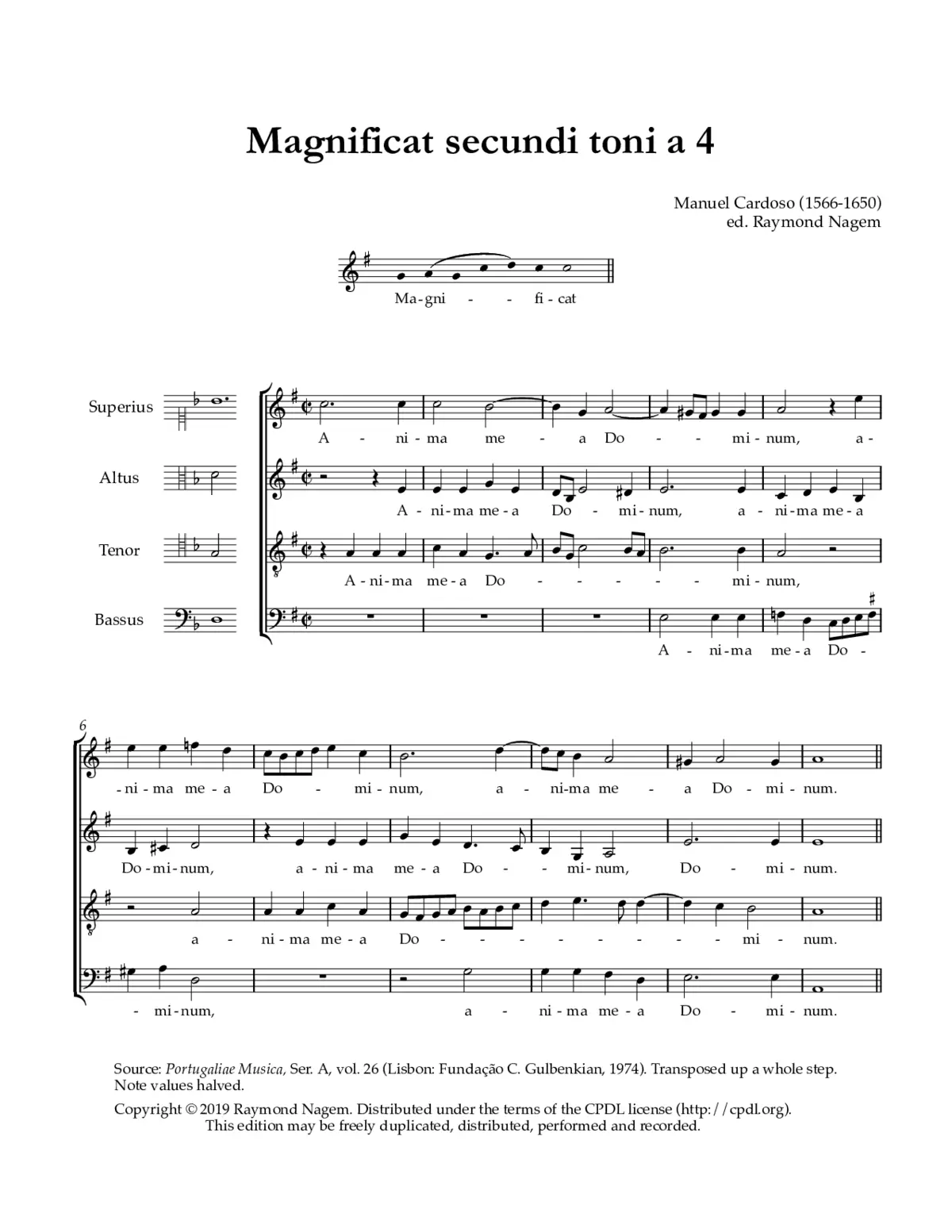 Magnificat secundi toni a 4 - Page 1