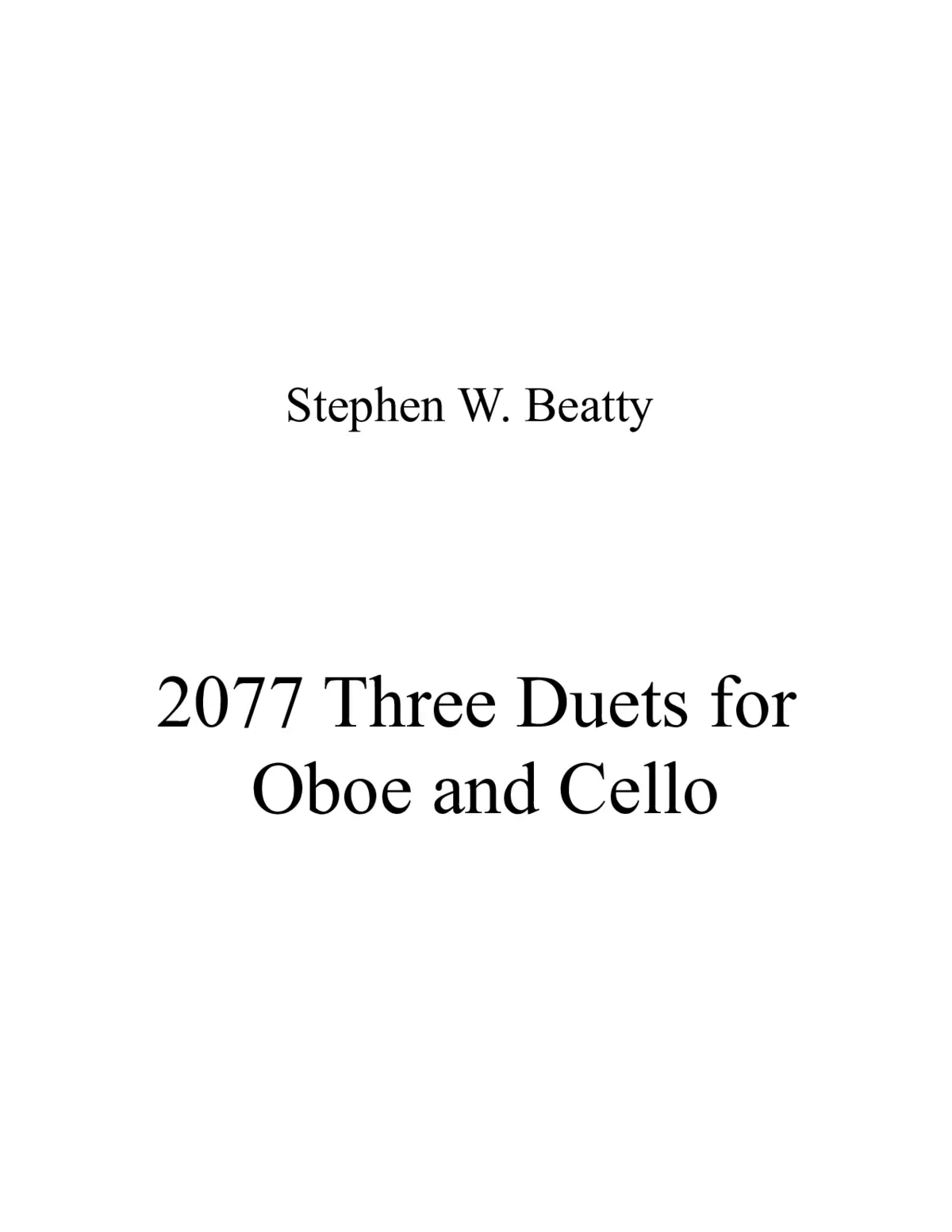 Three Duets for Oboe and Cello - Page 1