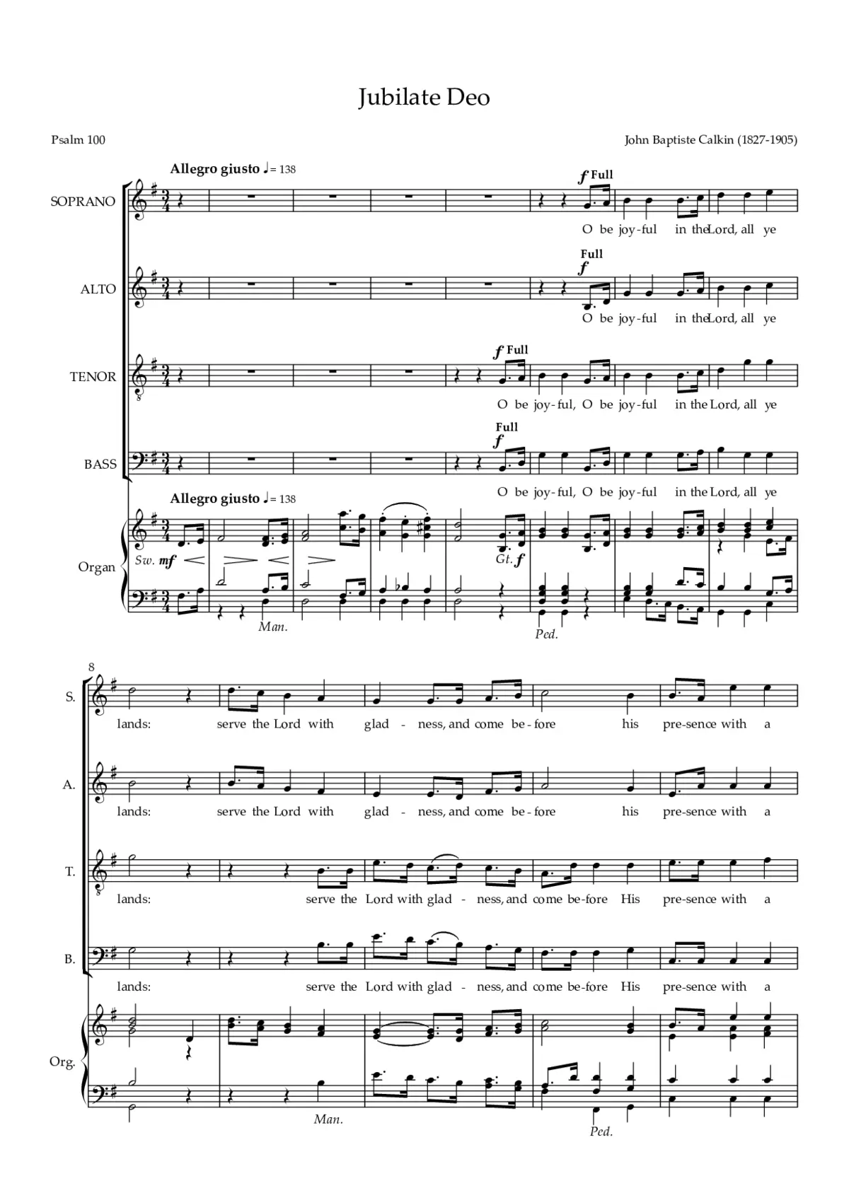 Jubilate Deo in G major - Page 1