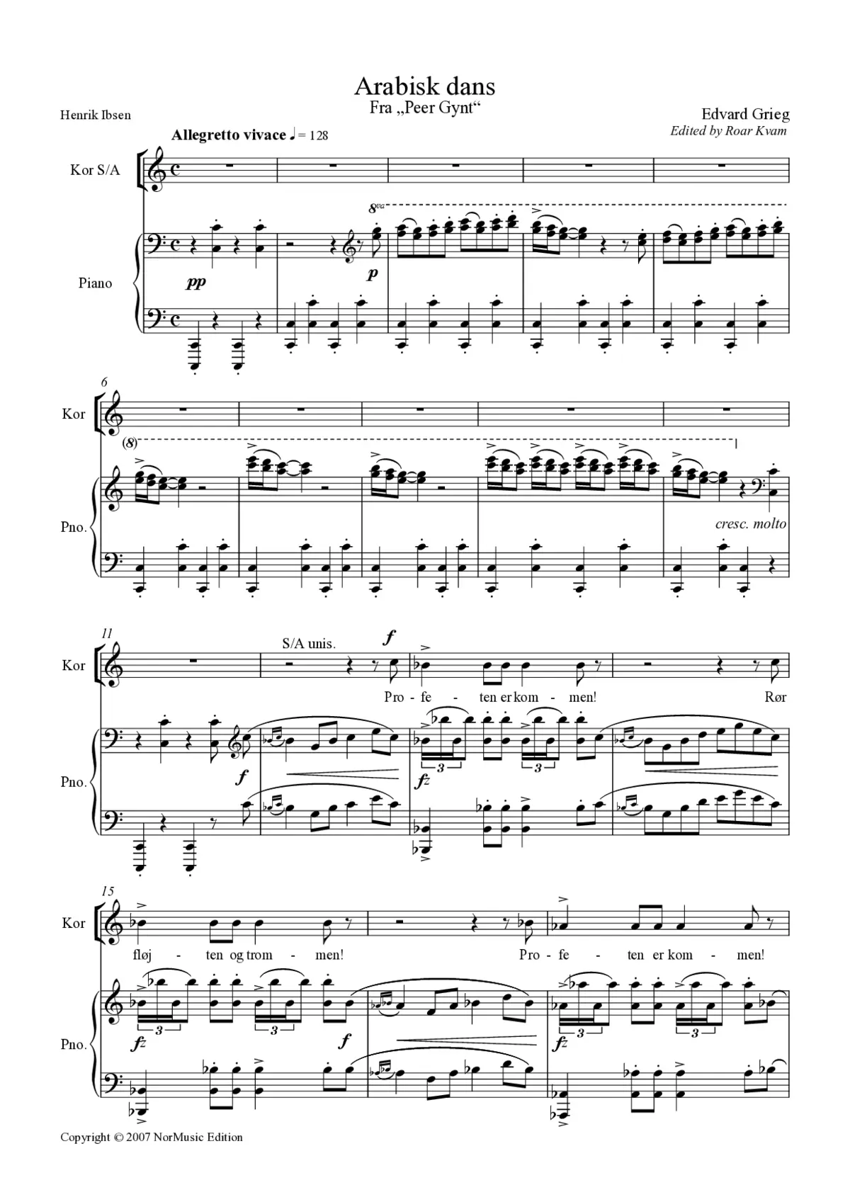Arabisk Dans (from 'Peer Gynt') - Page 1
