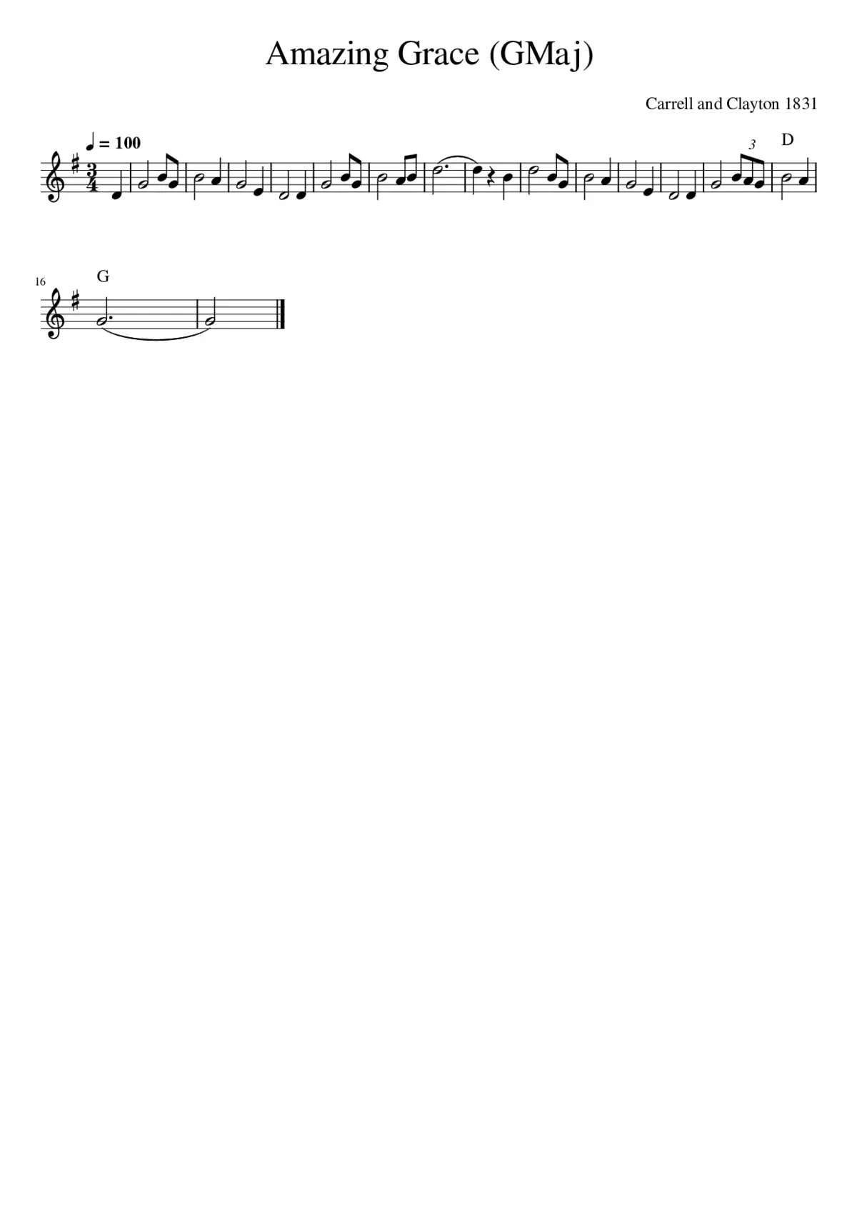 Amazing Grace (GMaj) - Page 1