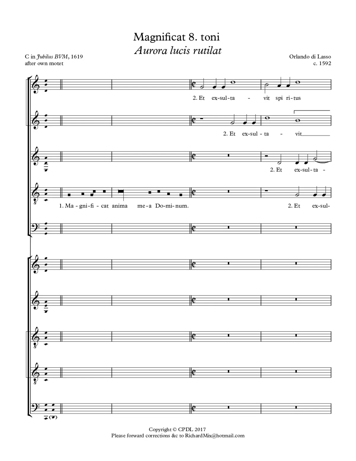 Magnificat Aurora lucis rutilat - Page 1