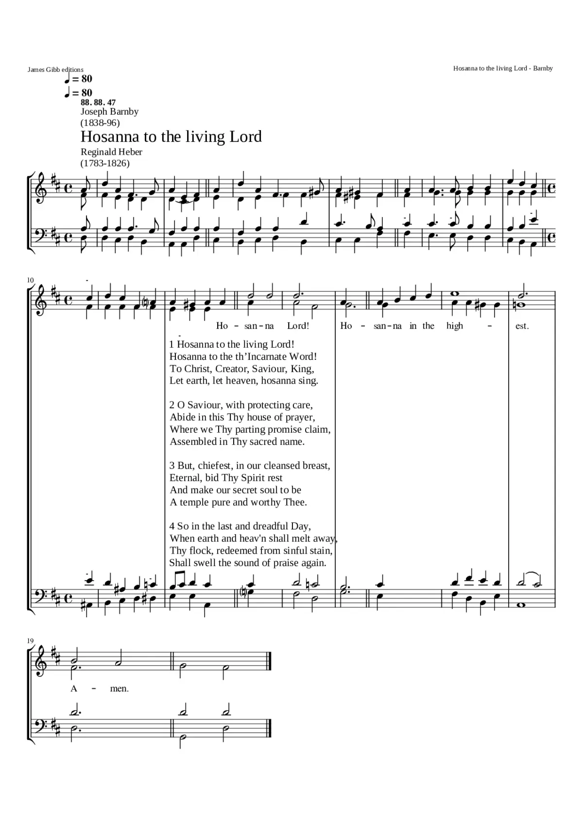 Hosanna to the living Lord - Page 1