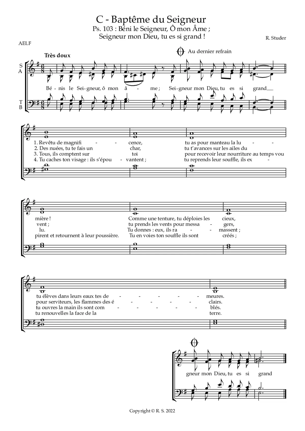 C - Baptême du Seigneur, Psaume et Acclamation - Page 1