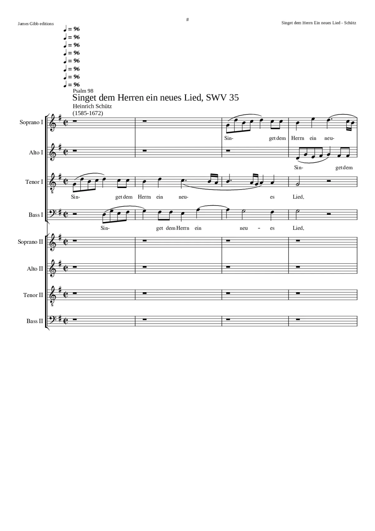 Singet dem Herrn ein neues Lied - Page 1