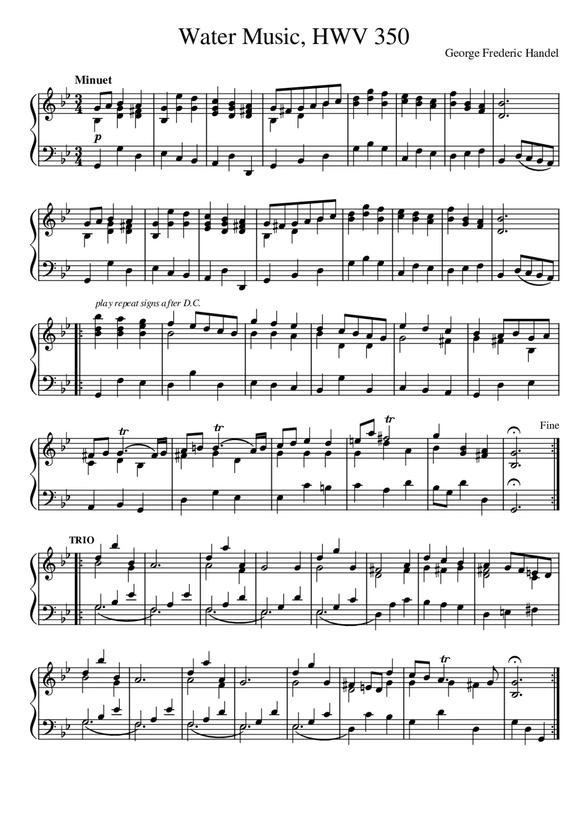 Water Music HWV 348-350 - Page 1