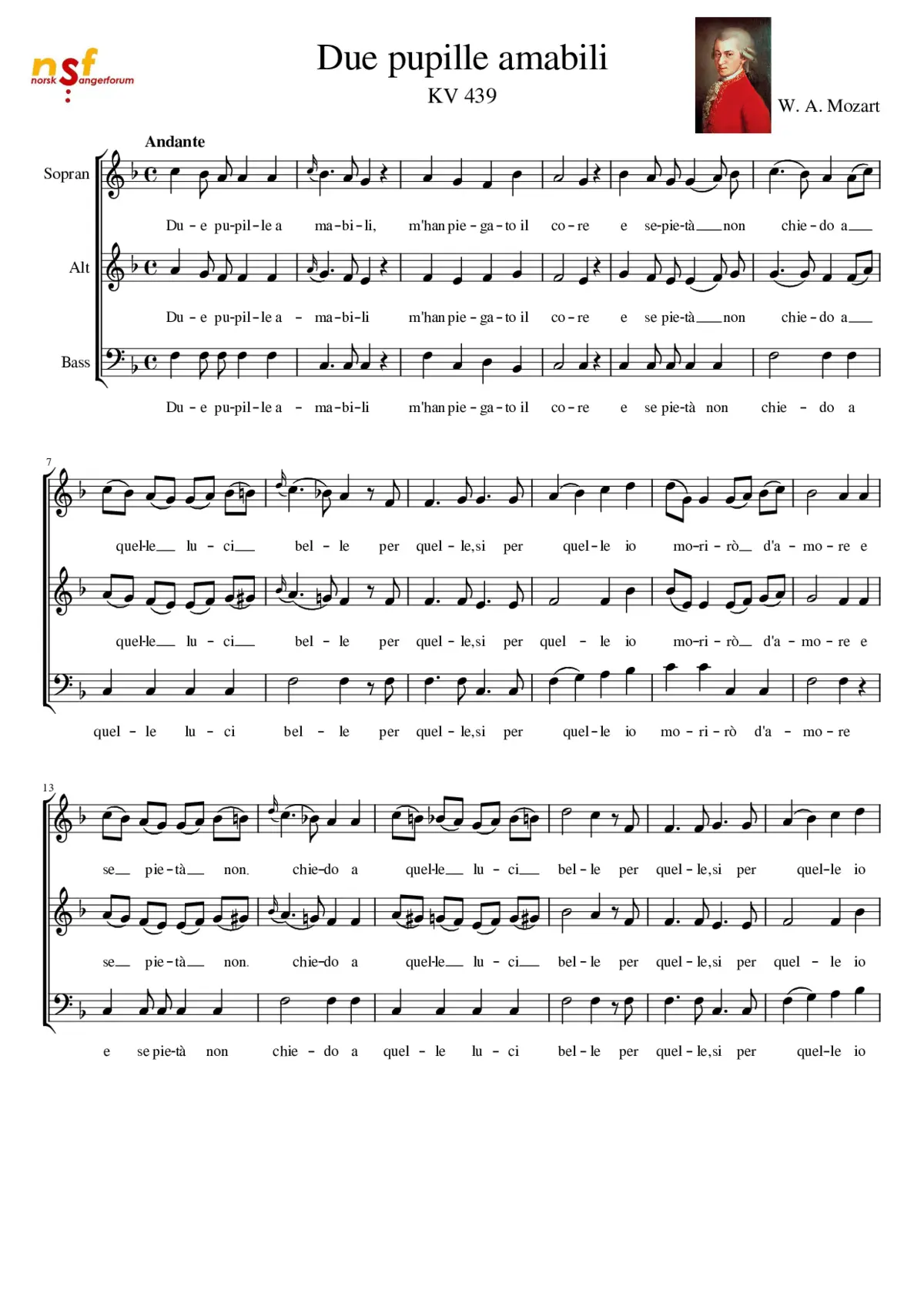 Due pupille amabili K.439 - Page 1