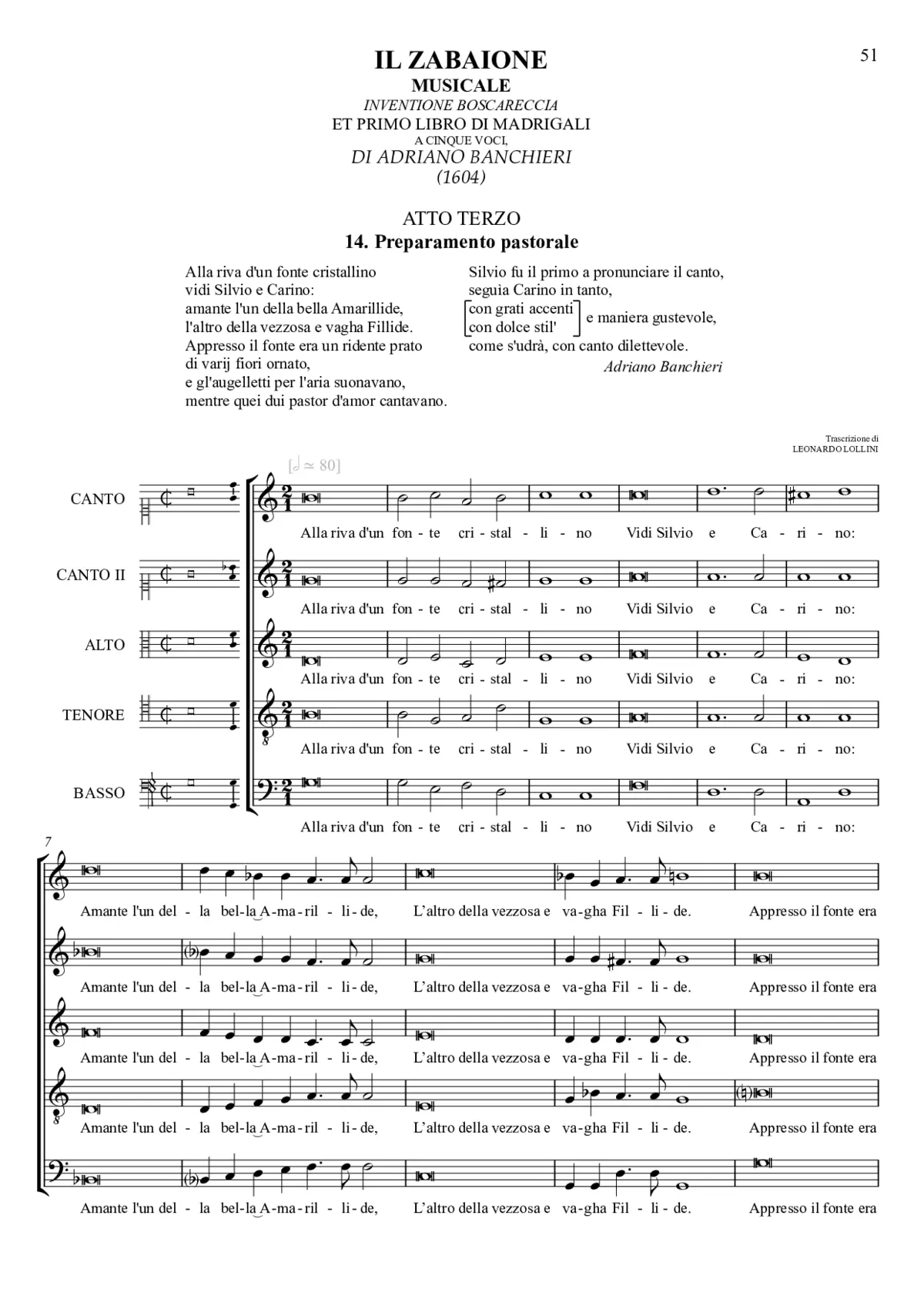 Alla riva d'un fonte cristallino - Page 1