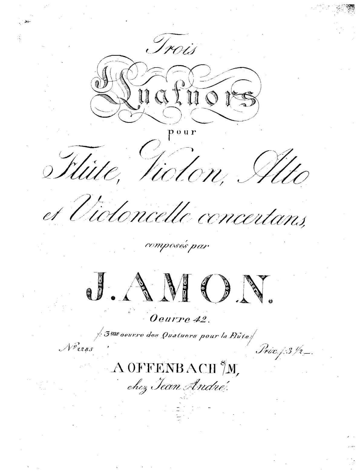 3 Quartets for Flute and Strings, Op.42 - Page 1