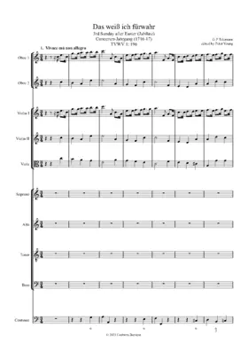 Das weiß ich fürwahr, TWV 1:196