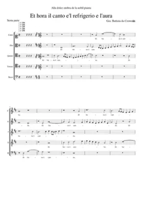 Et hora il canto e'l refrigerio e l'aura