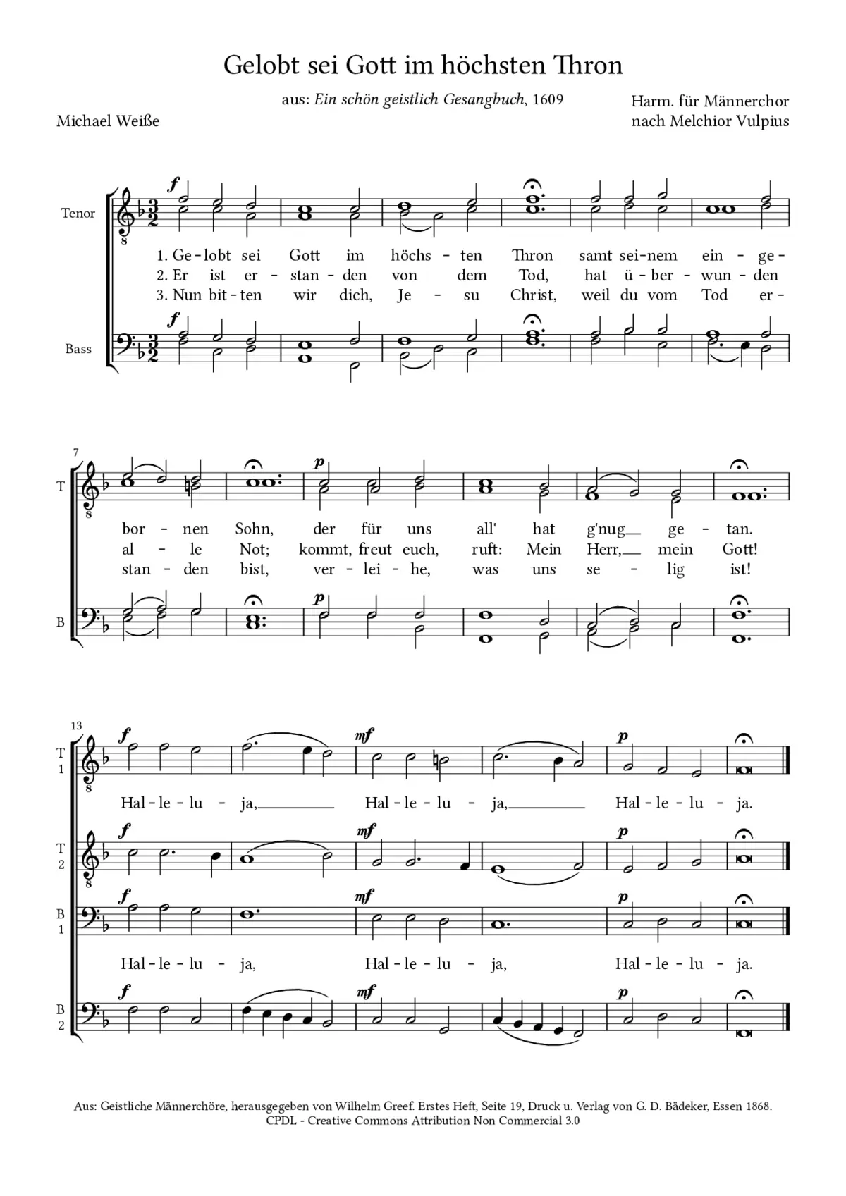 Gelobt sei Gott im höchsten Thron - Page 1